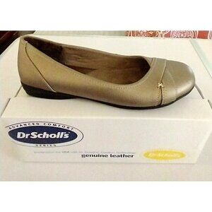 Dr Scholls Shoes Womens Georgia Ballet Metallic Flats Slip On Leather - 7.5M